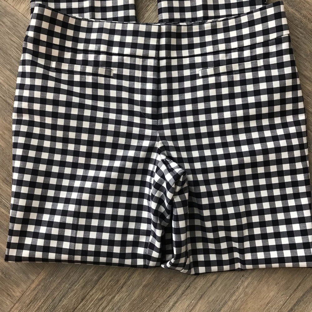 Ann Taylor Devin Cropped Leg Gingham Capri Pants
